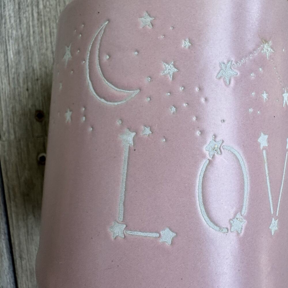 Pink Celestial Love Coffee Mug Moon Stars Constellation Ceramic Cup 4” Tall - Picture 2 of 6